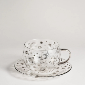 T2-Glass cup and saucer